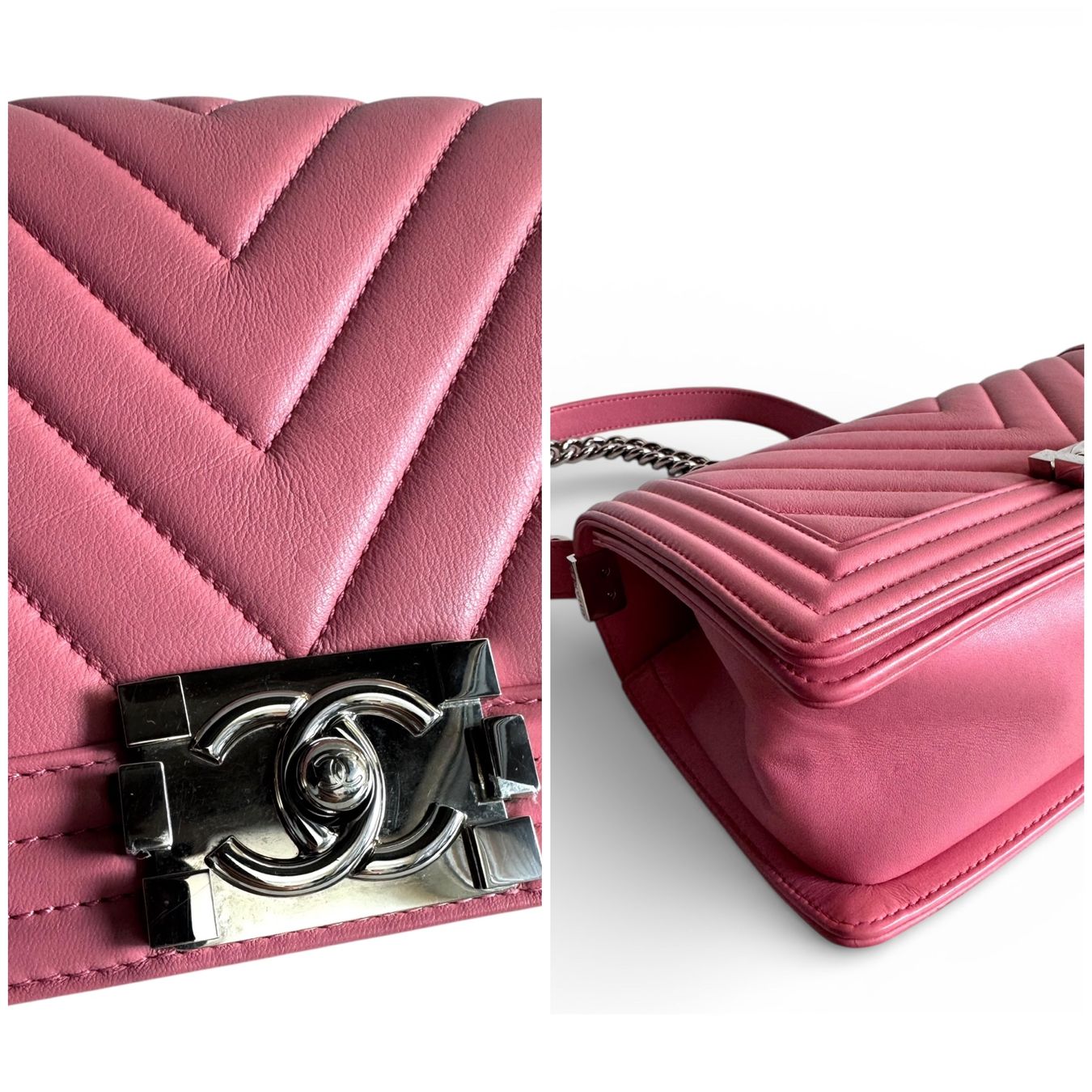 Chanel Taschen für Damen: CHANEL Lambskin Chevron Quilted Medium Boy Flap Tasche – Gebraucht aus Kriens von hannaandkiko 8