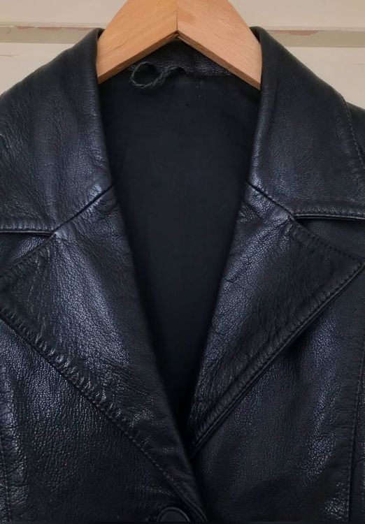 Wie neu: Übergangsjacke Jacke Lederjacke, schwarz, Damen, S 3
