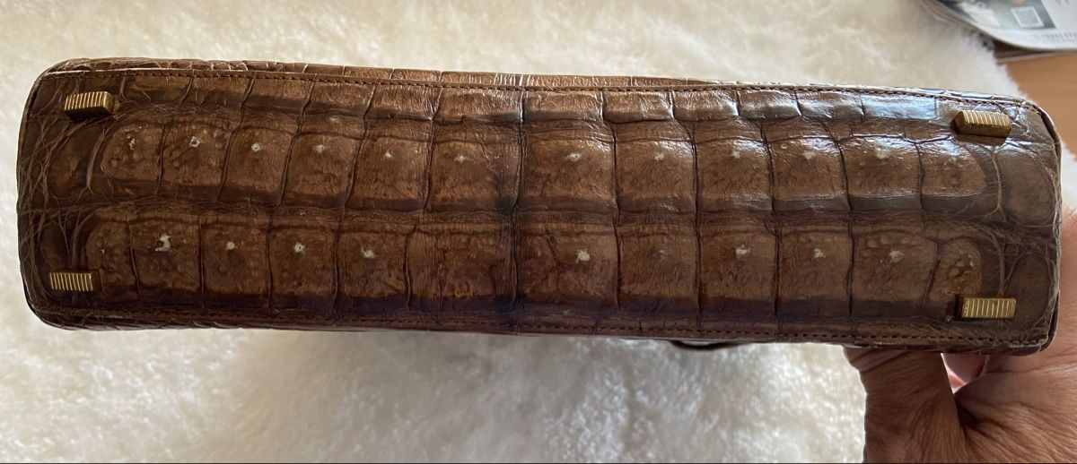 Taschen für Damen: Kroko Handtasche Echtleder Vintage  – Gebraucht aus Lohn SH von Winter03 3
