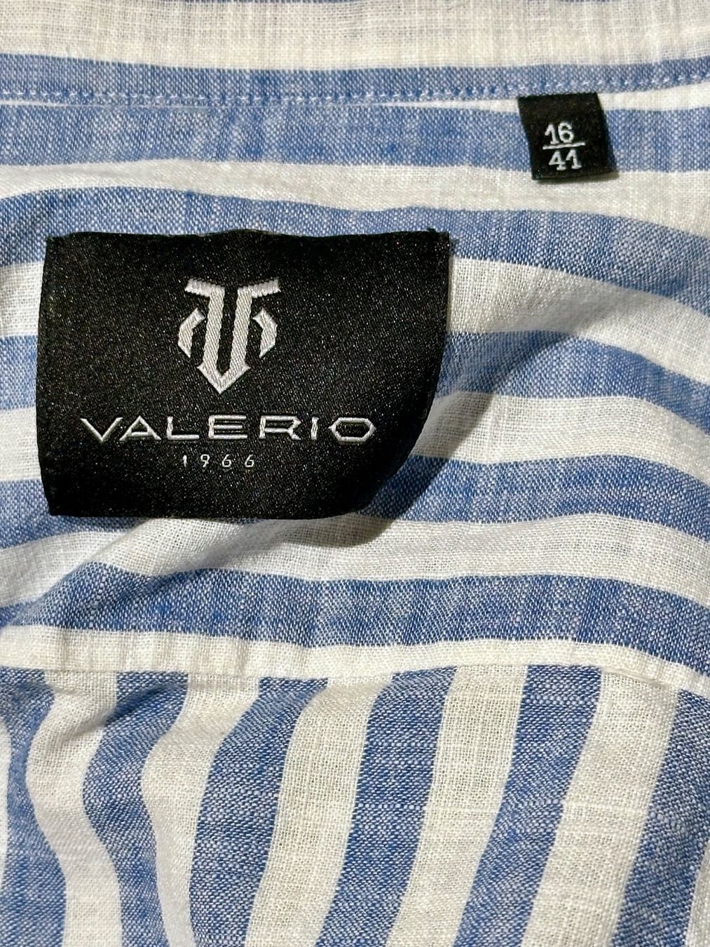 Camicie: Hemd Leinen blau getreift VALERIO Gr L / 16 / 41 – Usato da Langendorf venduto da Stadtkind 3