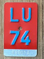 LU 74 - VELONUMMER - FAHRRADSCHILD - PLAQUE DE VELO - LU 74
