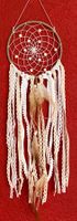 Traumfänger  Beige Weiss 54cm Spitze Feder Handmade