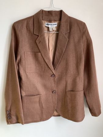 Vintage Christian Aujard Paris Blazer - Size 40 Brown Linen