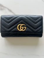 Original Gucci GG Marmont Portemonnaie Schwarz 