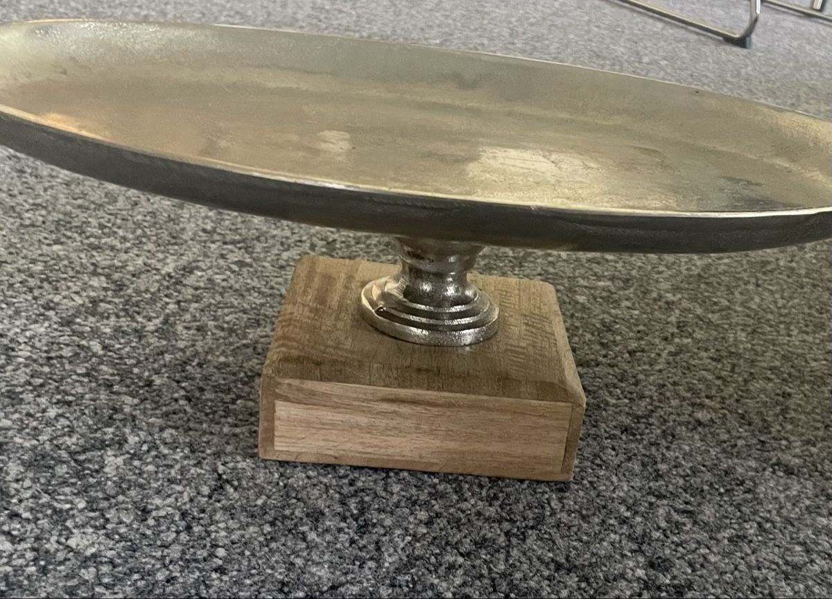 Piatti di portata: Servier Platte Holzfuss oval ,Vintage – Usato da Au ZH venduto da Jaggy4 1