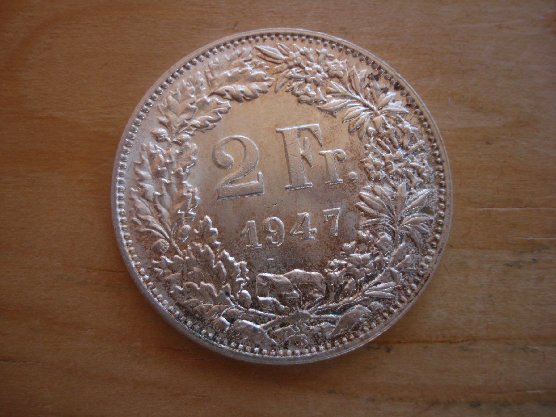 Alle Münzen: (C1) 2 Franken 1947 STGL – Gebraucht aus Erlach von Net-Coins