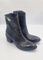 Benci Brothers schwarze Lederstiefeletten im Westernstil 36