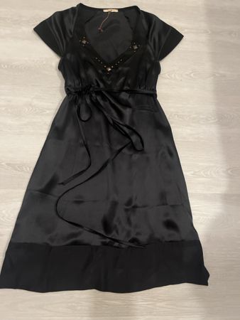 Sandro Seidenkleid, Schwarz, Grösse XS