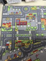 Tapis de jeu enfant ville gris motifs voitures bonne état