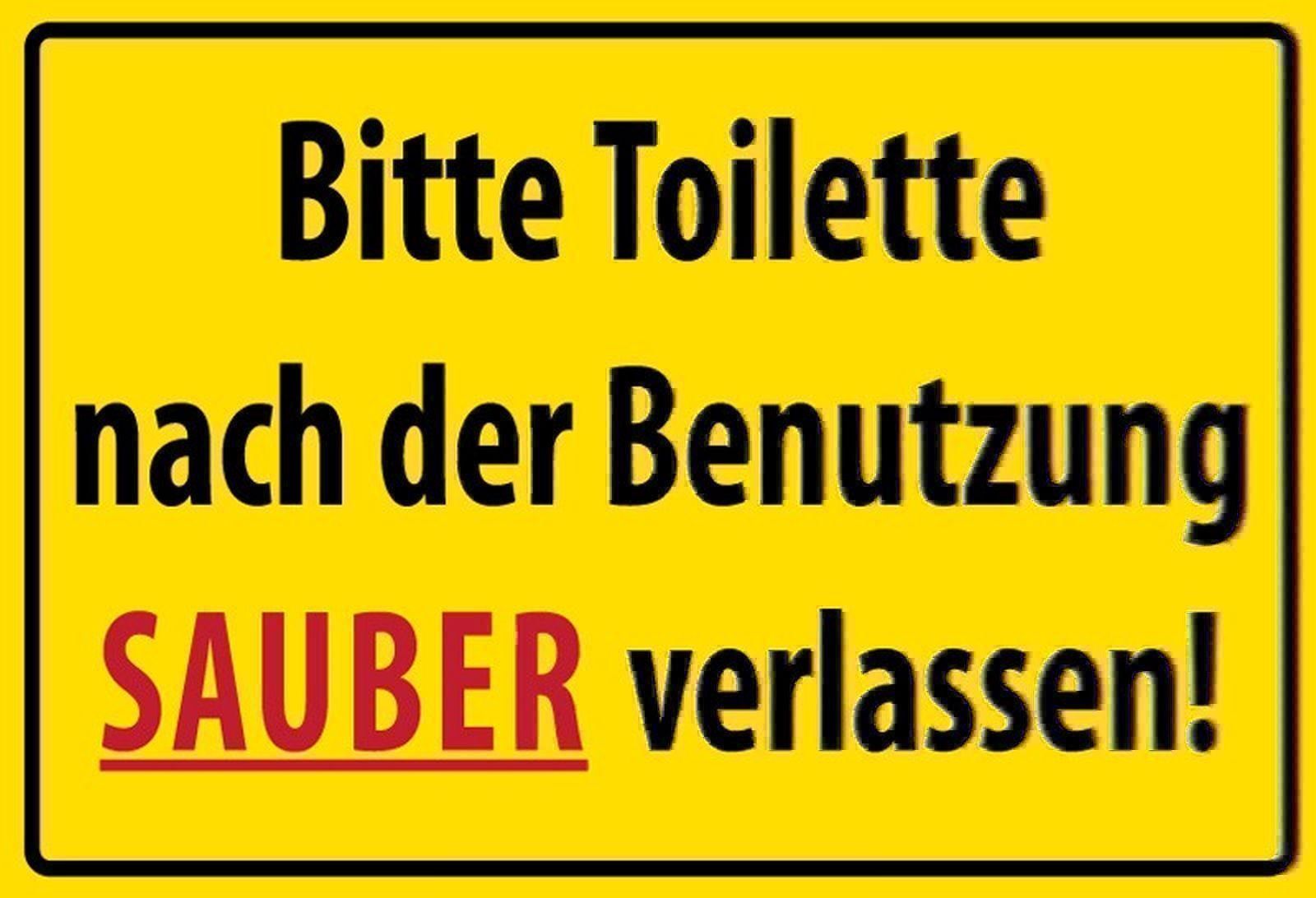 Insegne: Blechschild-TOILETTE NACH BENUTZUNG SAUB – Nuovo e nell'imballaggio originale da Rupperswil venduto da big-one-sale