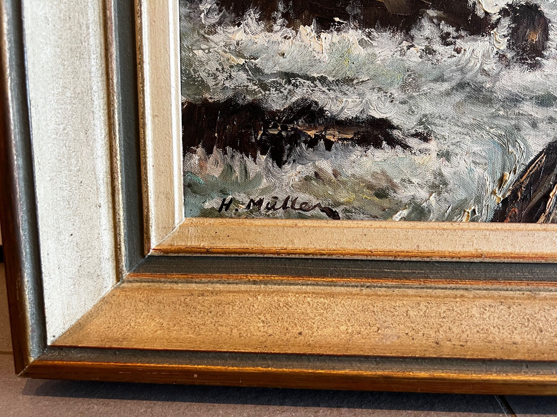 Gemälde: Antikes gemälde mit holzrahmen – Gebraucht aus Höri von Art-and-more-88 2