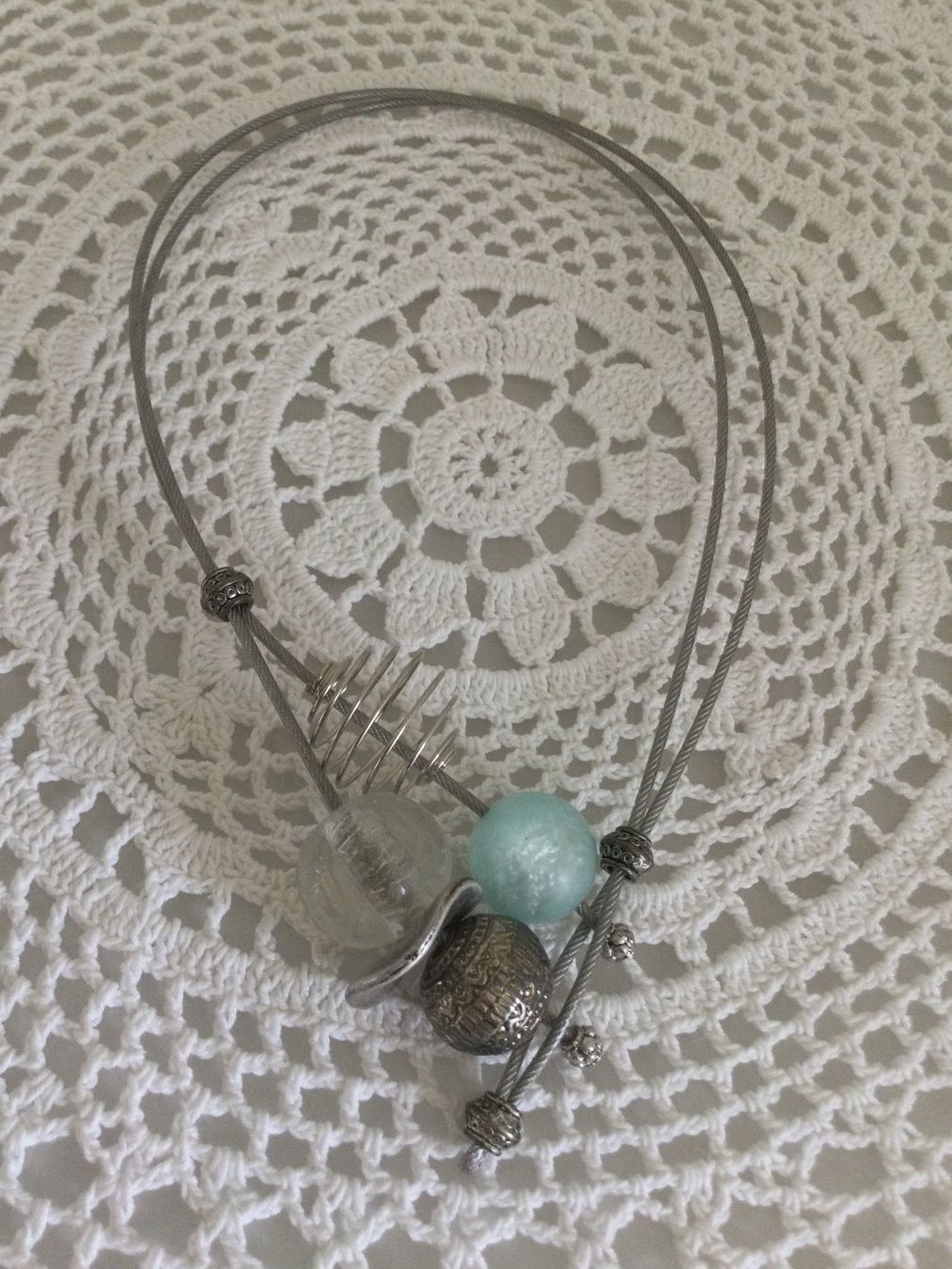 Catenine: Collier artisanal câble plastifié & Perles, NEUF – Nuovo (secondo la descrizione) da Agiez venduto da chouchanelle 4