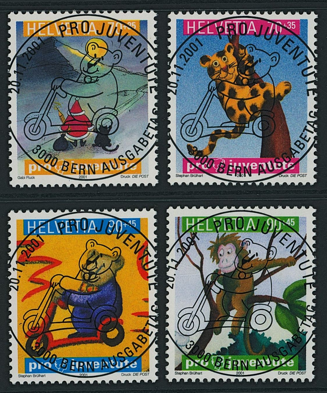 Tutti i francobolli: 2001 - Pro Juventute - Ersttag Voll Stempel ET – Usato da Schindellegi venduto da leecollect