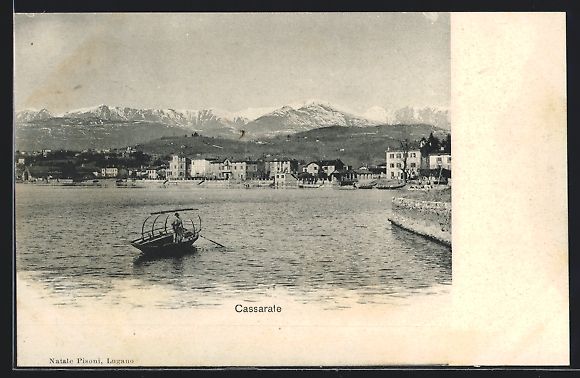 Ansichtskarten: AK Lugano, Cassarate, Panorama mit Boot – Gebraucht aus Berlin von bartko-reher