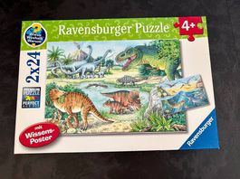 Ravensburger Dinosaurier Puzzle  2×24 Teile + Wissensposter