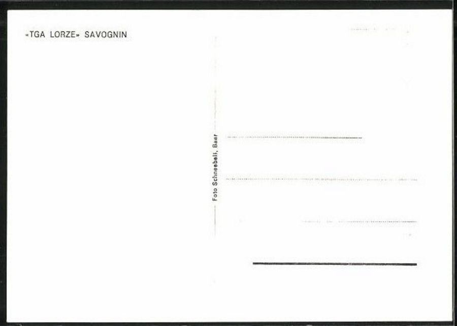 Ansichtskarten: Savognin, TGA LORZE um 1965 – Gebraucht aus Frauenfeld von POML 1