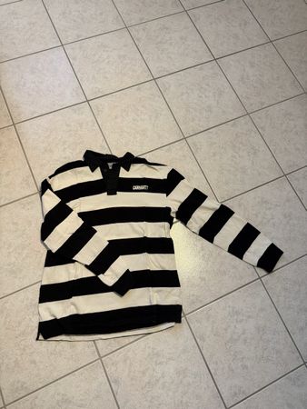 Carhartt Polo Longsleeve M Schwarz Weiss Gestreift Top Zust