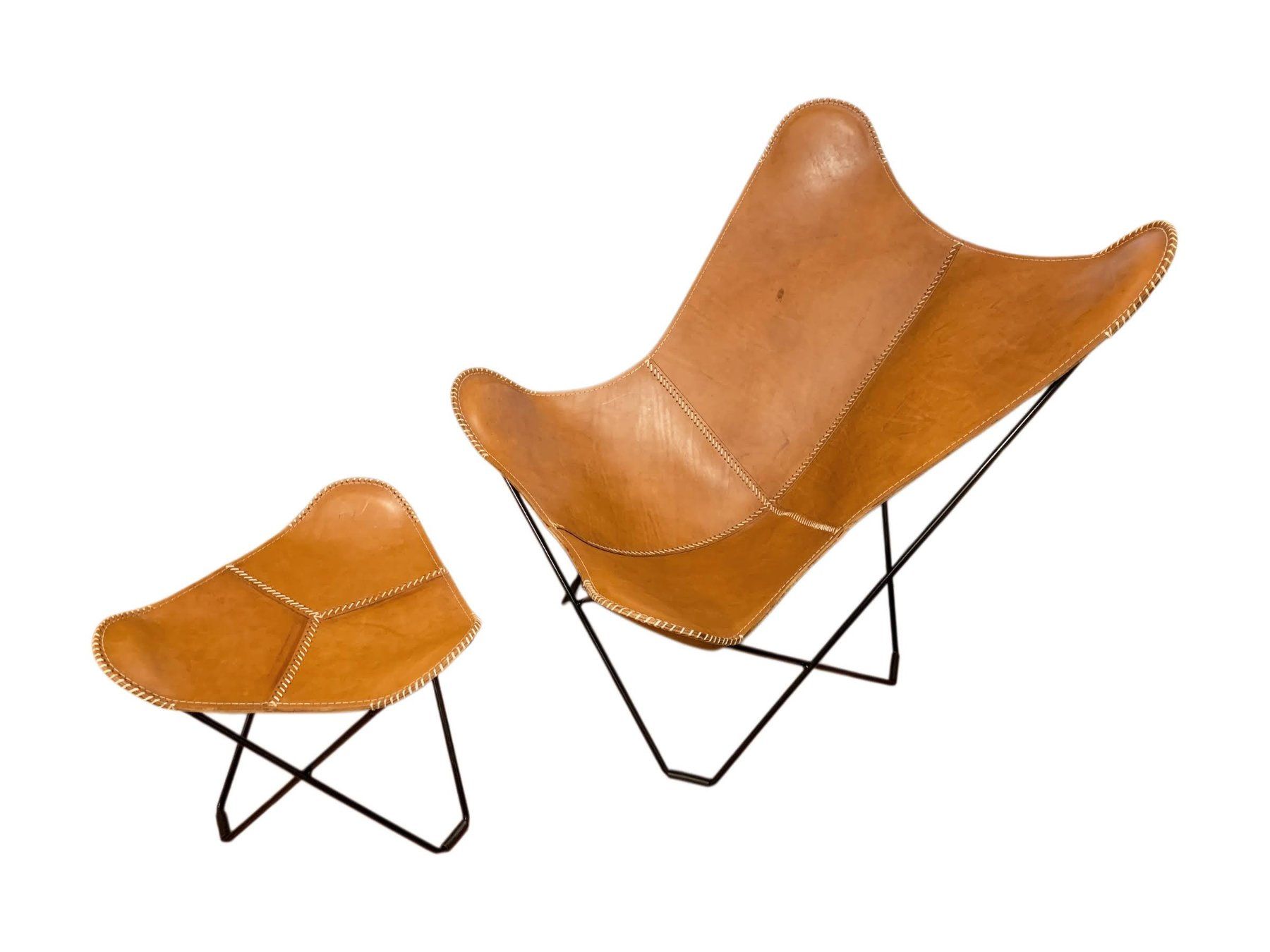 Sessel: Poltrona Butterfly - BKF Tan + poggiapiedi – Neu und originalverpackt aus Arbedo von patagonialeatherrugs 4