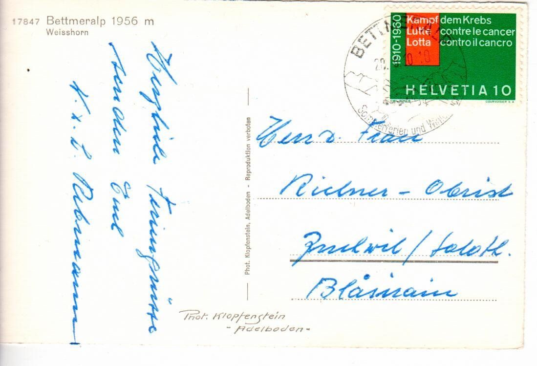 Cartes postales: Bettmeralp – D'occasion à Wolhusen par Curver9 1