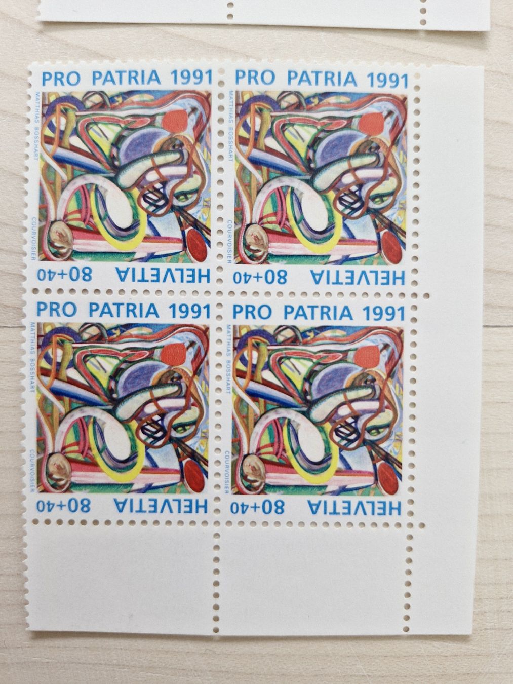Tous les timbres: Pro Patria 1991 4er Block postfrisch Top – Neuf (Voir description) à Frauenfeld par Kasico 3