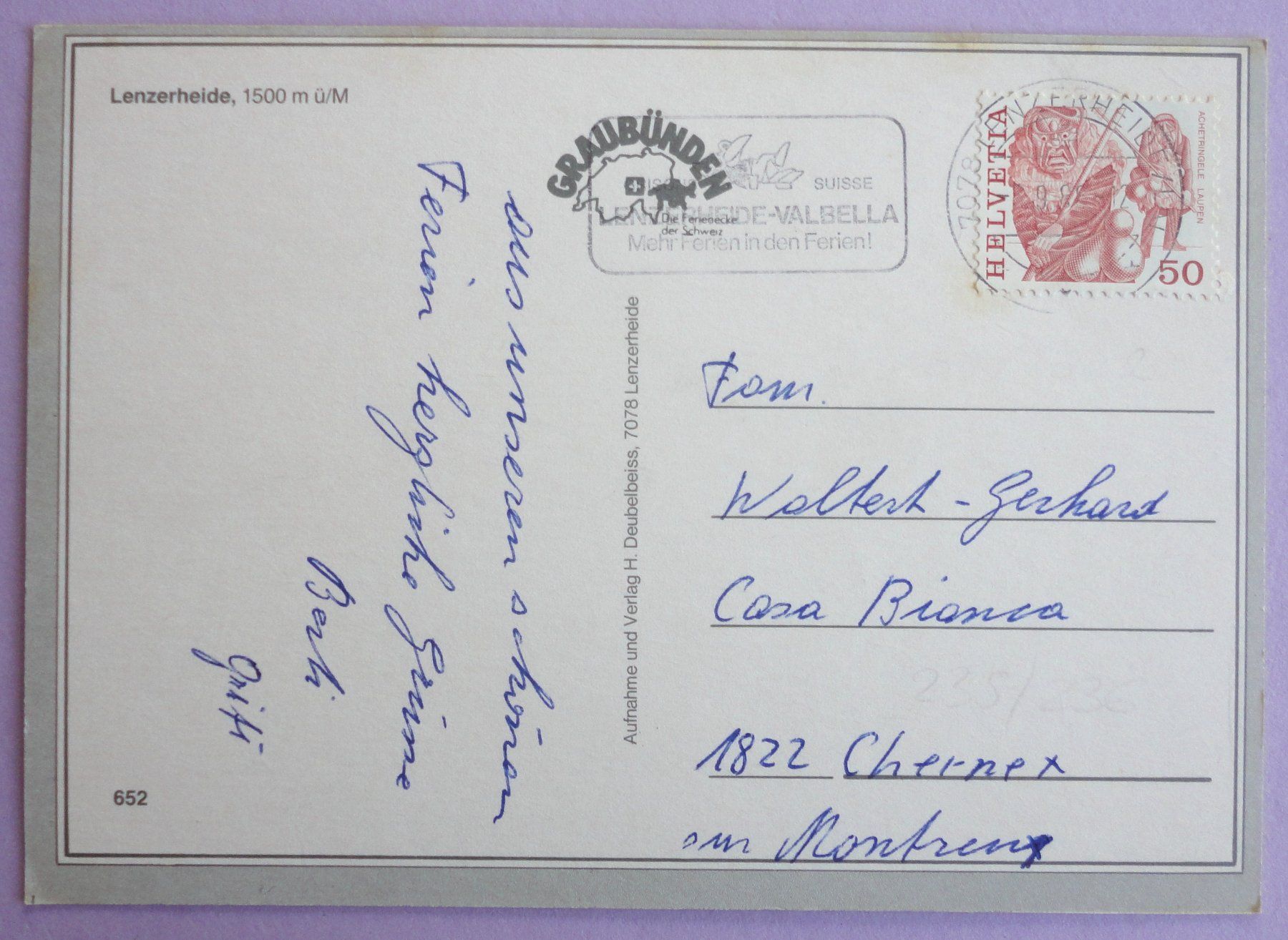 Cartes postales: Wandergebiet Lenzerheide – D'occasion à Fétigny par Billy2miny 1