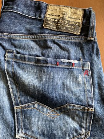 Jeans Replay FC Barcelona blau Grösse 33 gebrauchter Zustand