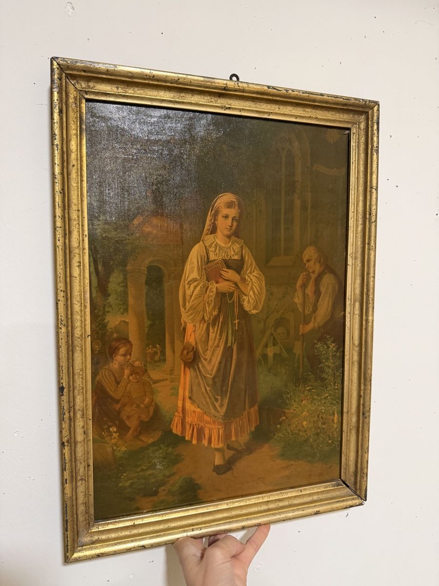 Gemälde: Ancien tableau religieux Benziger cadre doré – Gebraucht aus Porrentruy von Aussie25