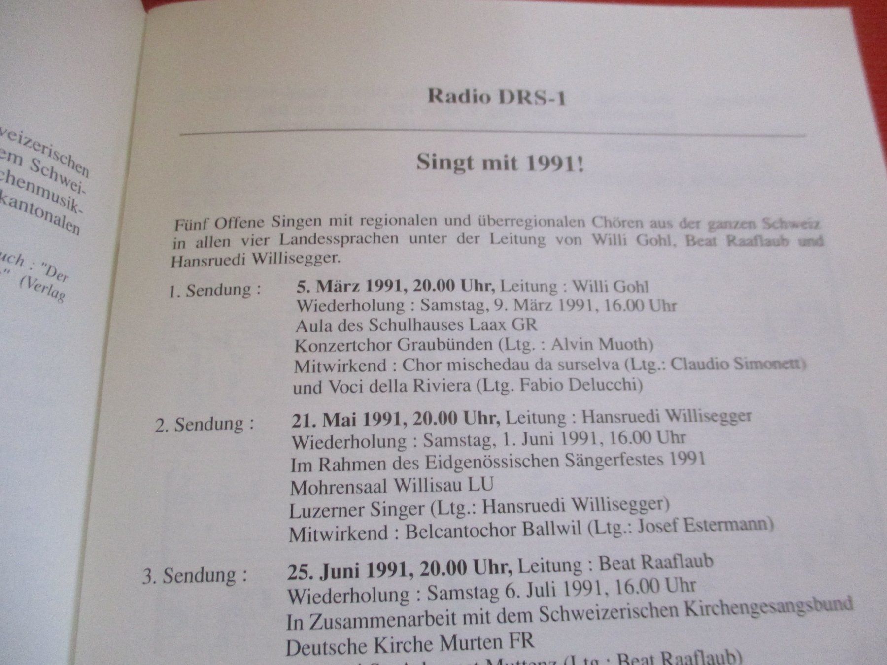 Riviste & Magazine: Singheft Schweizer Radio DRS 1991 – Usato da Birsfelden venduto da alles-muss-raus 1