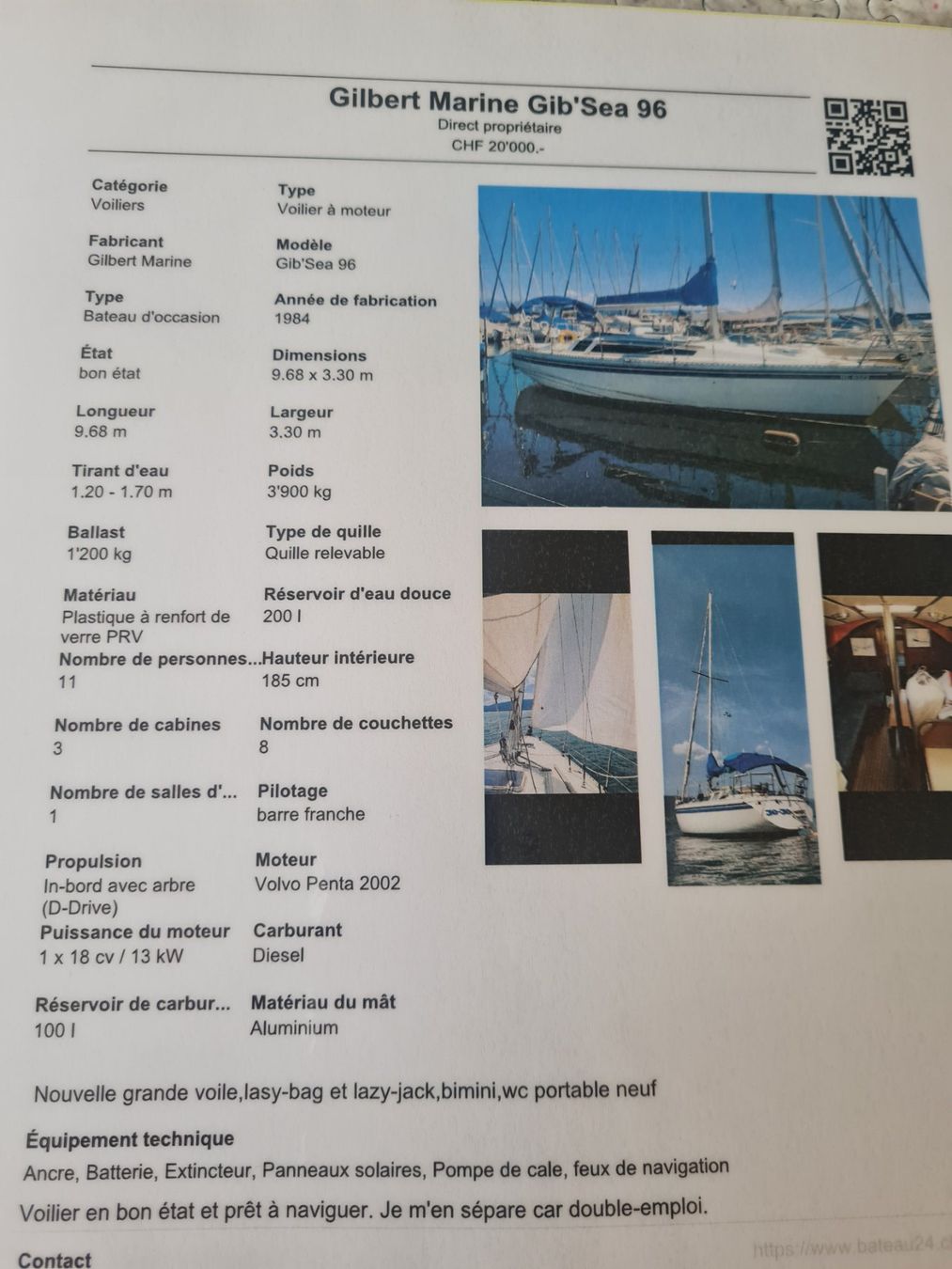 Gib Sea Barche: Voilier Gibsea'96 – Usato da St-Blaise venduto da yvo_9fqd 9