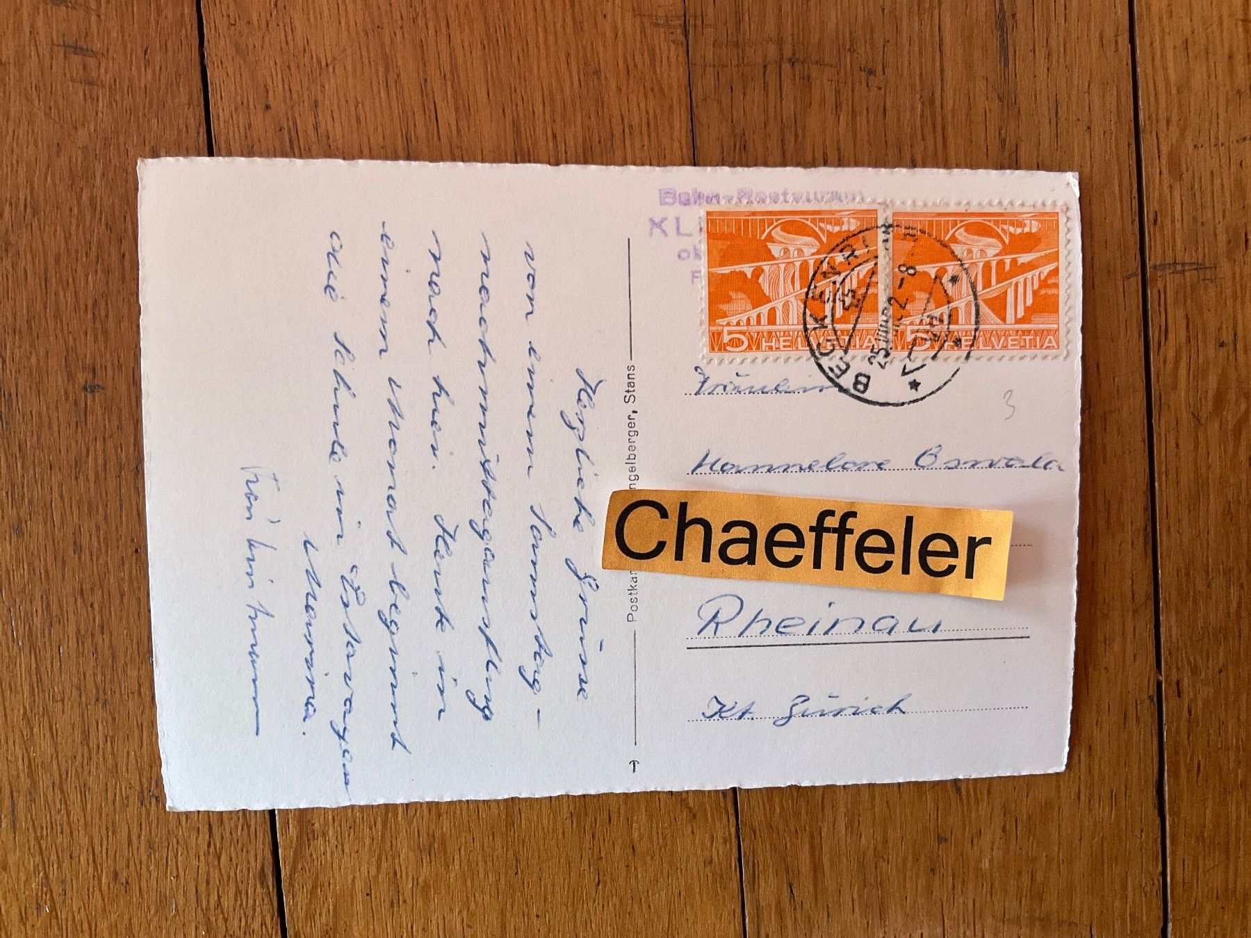 Cartoline postali: Beckenried Klewenalp – Usato da Zürich venduto da Chaeffeler 1