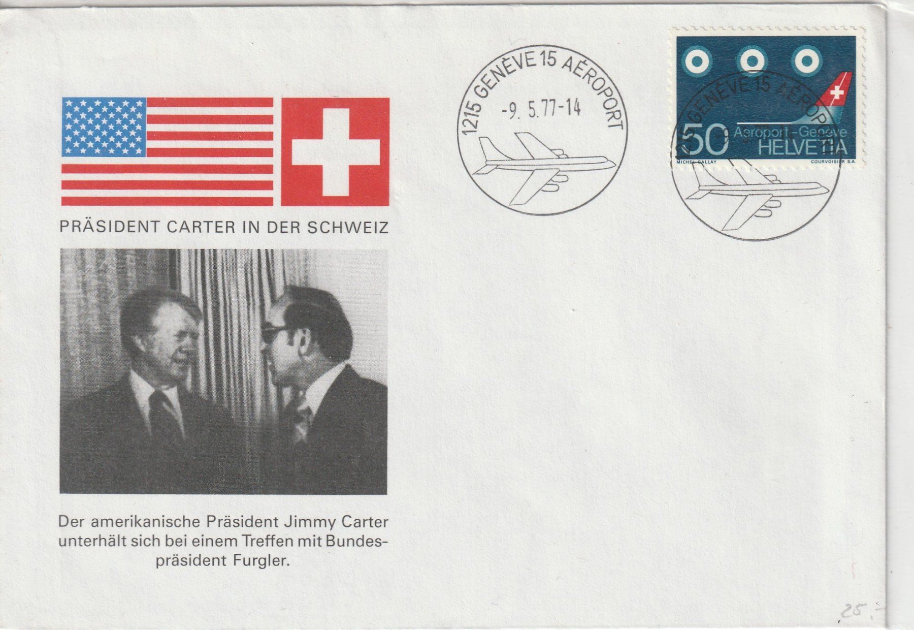 Alle Briefmarken: Flugpost- Genf -1977 – Gebraucht aus uttwil von Koehlerfred