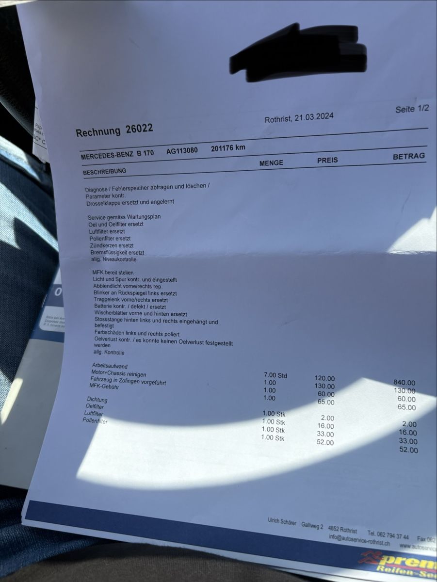 Mercedes-Benz Autos: Mercedes Benz B170 / Automat – Gebraucht aus Aarburg von AHP4665 7