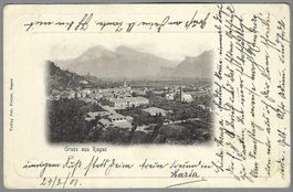 1901, BAD RAGAZ, PRÄGE - KARTE