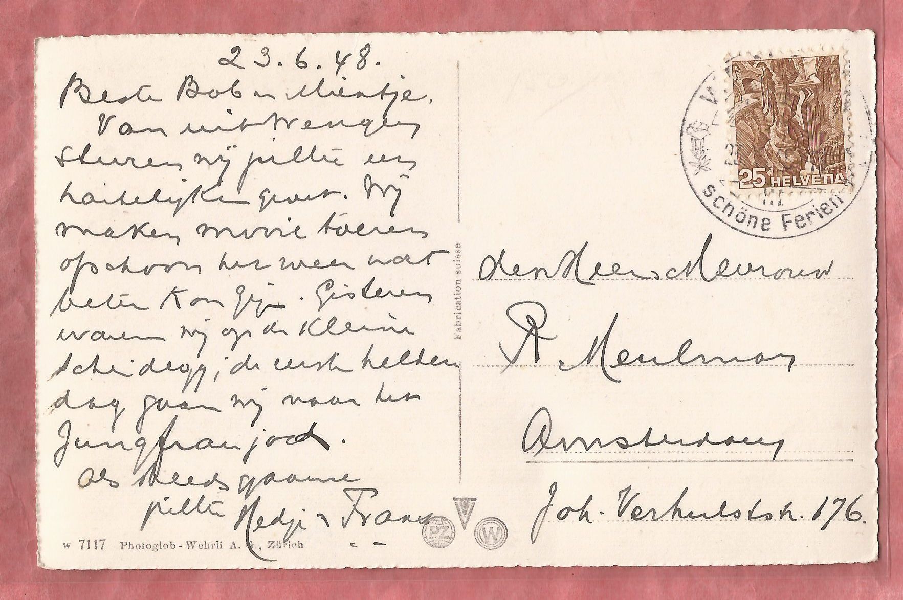 Cartes postales: Wengen - Schwimmbad - 1948 – D'occasion à Fislisbach par Porano 1