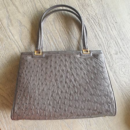 🐸 EXKLUSIVE STRAUSSENLEDER HANDTASCHE HENKELTASCHE TASCHE