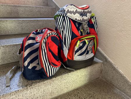 Ergobag Schulrucksack Set gestreift guter Zustand