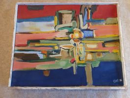 Abstraktes Gemälde, handsigniert, Vintage Kunst, Top!
