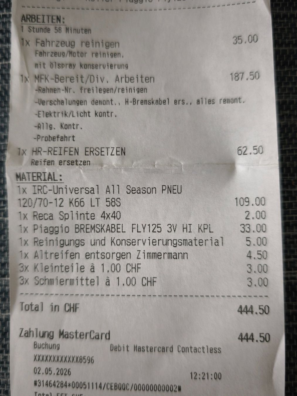 Piaggio Scooter: Piaggio Fly 125 ab Service und MFK – Usato da Kehrsiten venduto da Barmar8 5