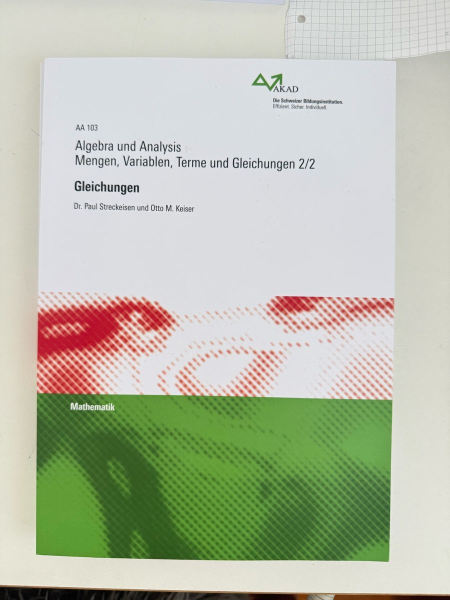 Libri: AKAD Vorbereitungsbücher Algebra und Analyse BM – Nuovo (secondo la descrizione) da Würenlos venduto da lyn_nb6l 1