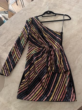 Self-Portrait Pailletten Kleid schwarz GrösseUK6/EU34/XS