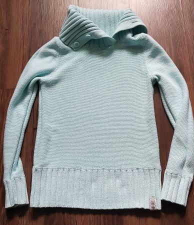 Wunderschöner, warmer Strickpullover, hellblau, Grösse S