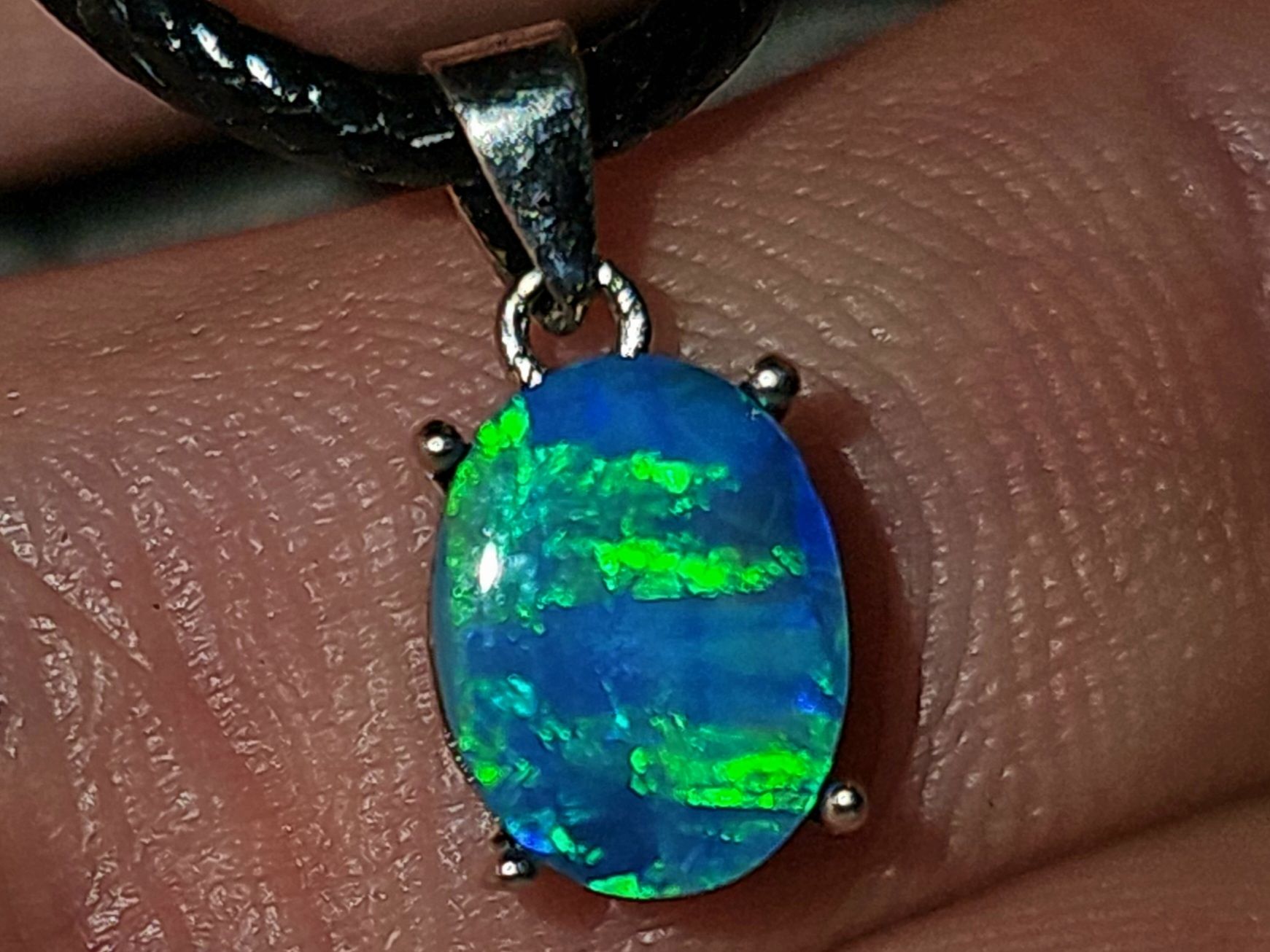 Pietre preziose: Australischer Opal Silber Anhänger – Nuovo e nell'imballaggio originale da Uerkheim venduto da Winwinner