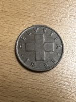 Schweizer Münze 1 Rappen Helvetia Jahrgang 1955 B