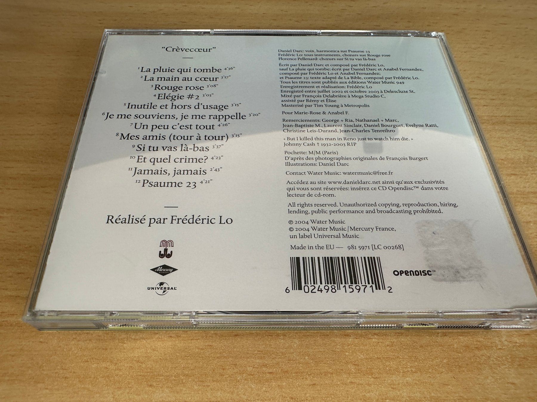 CDs: Daniel Darc – Crèvecœur - CD & DVD – Gebraucht aus Rikon im Tösstal von Alpenmutz 3