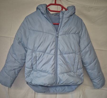 Kinder Steppjacke hellblau gefüttert Gr. 6-7J