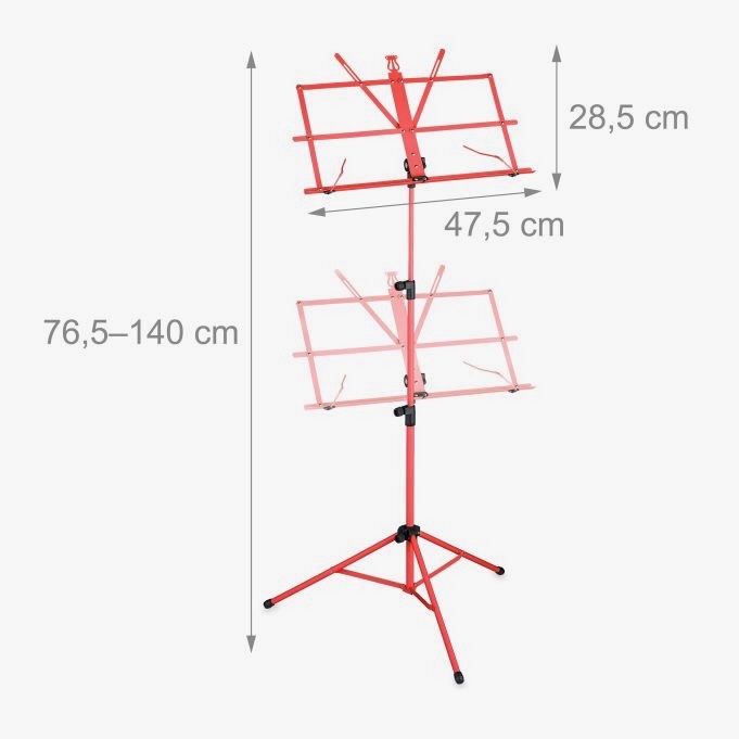Supporti per strumenti musicali & leggii: Notenständer klappbar in rot – Nuovo e nell'imballaggio originale da Bülach venduto da SwissStoreInShop 3