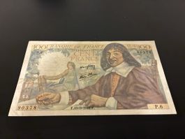 France, 100 Francs, Descartes, 1942