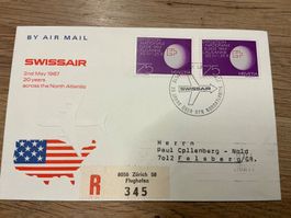 Swissair Ersttagsbrief 2.Mai 1967, Nordatlantik, Top!