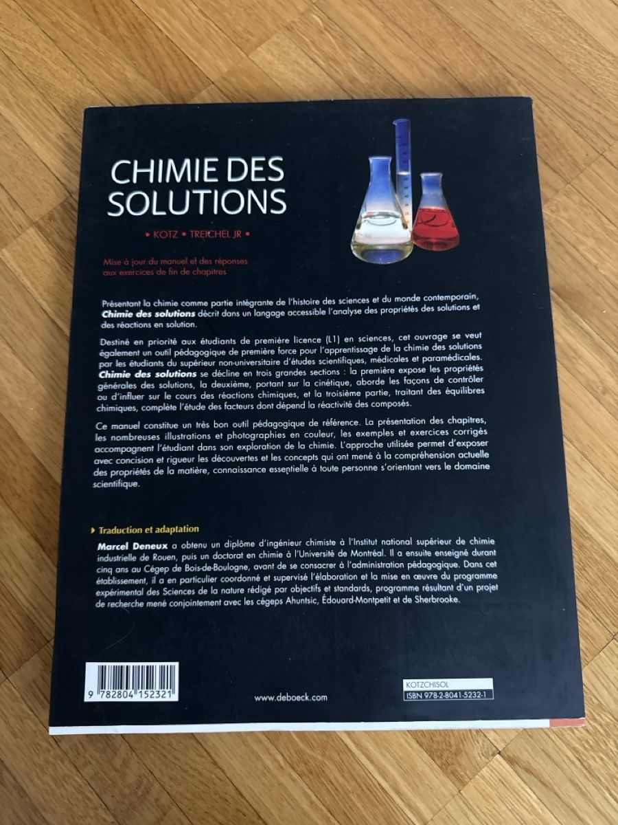 Libri: Chimie des Solutions, Manuel chimie📚 – Usato da Monthey venduto da sen_6ckr 1