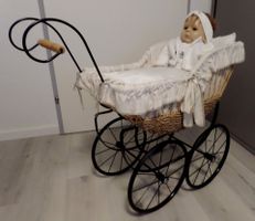 Brigitte Leman Puppe "Mäxchen" mit Puppenwagen